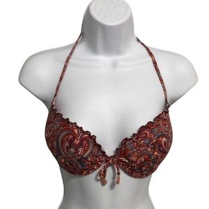 H&M Ruffled Paisley Bikini Top Women’s Size 34C